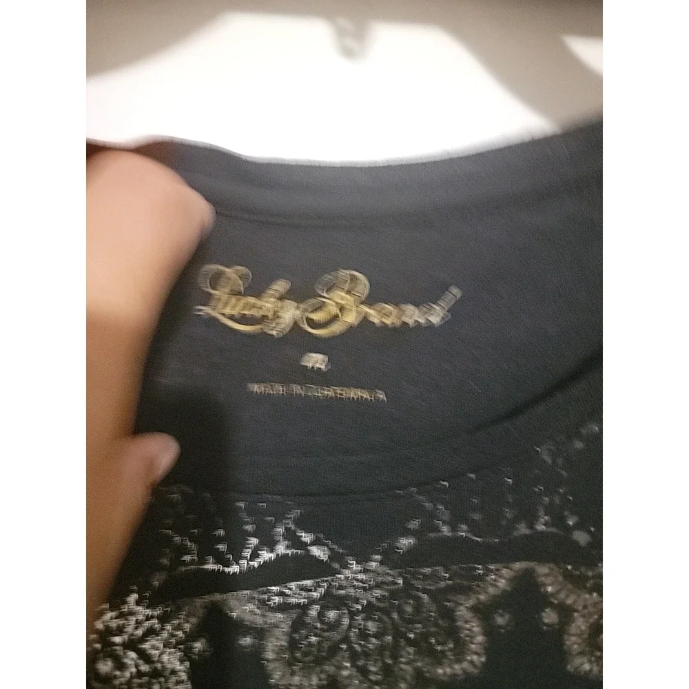 Lucky Brand Graphic Metallic Foil Circle Burst Tee‎ M